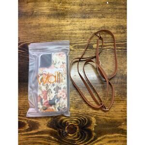 Walli Foyer Floral Purse Case And Brown Strap Iphone 16 Plus